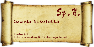 Szonda Nikoletta névjegykártya